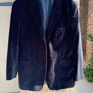 Aldolfo Black Velvet Pinstripe Men's Blazer 46R